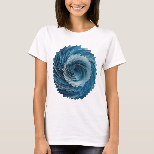 Camiseta Design Clássico Prata Rosa Azul Citação (Frente)
