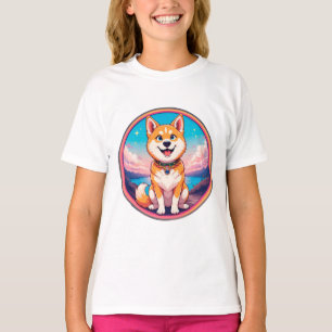 Camiseta Design colorido em estilo de desenho animado de ca