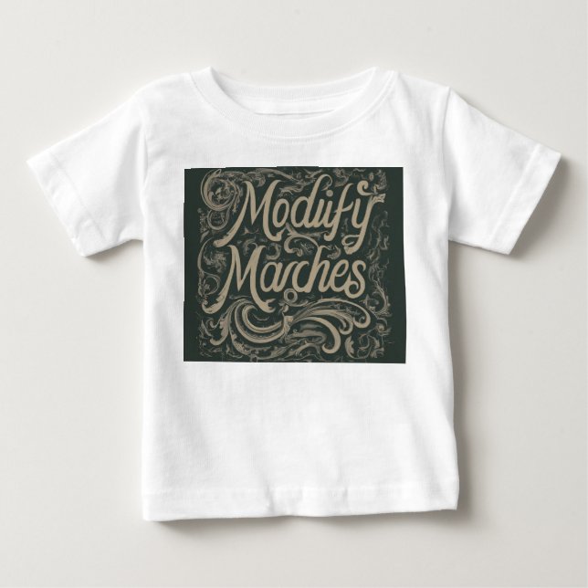 Camiseta design com o slogan "Modify Marches". (Frente)