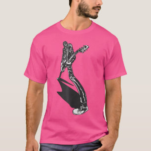 Camiseta Design Com Violão Acústico E Elétrico