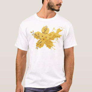 Camiseta Design Contemporâneo de Flores Abstratas Declarati