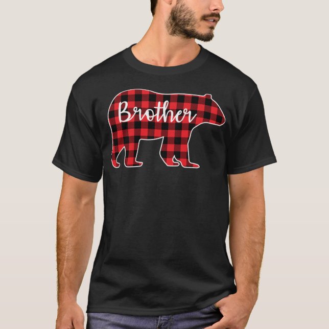 Camiseta Design Correspondente da Família Xadrez Vermelho d (Frente)