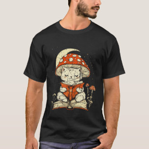 Camiseta Design Cottagecore Gato Flor Botanica Amante de Pl