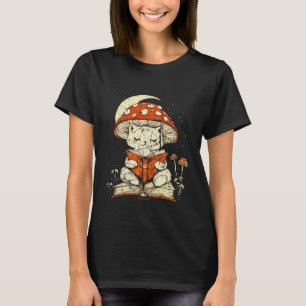 Camiseta Design Cottagecore Gato Flor Botanica Amante de Pl