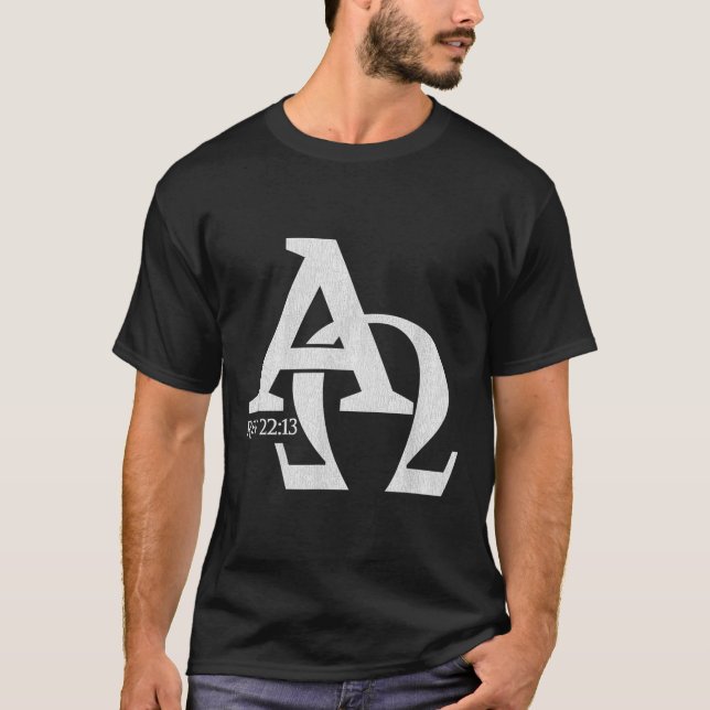 Camiseta Design Cristão - Alfa E Ômega A Letra Grega (Frente)