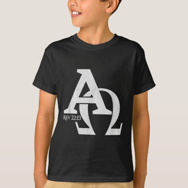 Camiseta Design Cristão - Alfa E Ômega A Letra Grega (Frente)