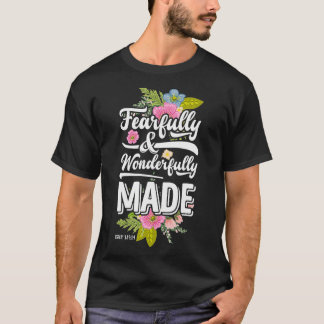 Camiseta Design cristão com medo e maravilhosamente feito