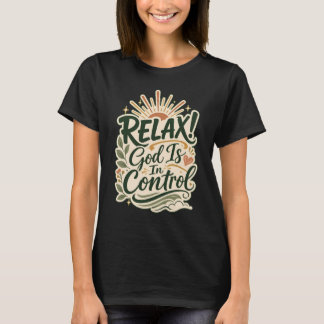 Camiseta Design Cristão de Fé - Deus Está no Controle
