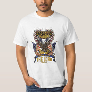 Camiseta Design Cristão Nação Abençoada