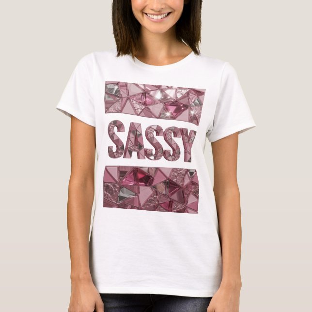 Camiseta Design Customizado Rosa Crocante SASSY (Frente)