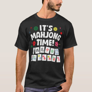 Camiseta Design Cute Mahjong Para Homens Jogo De Azulejo Ma