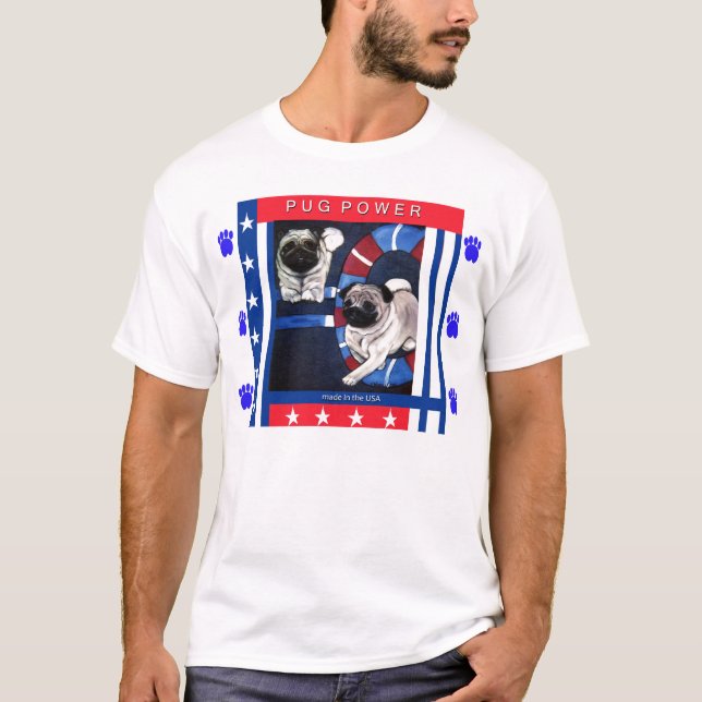 CAMISETA DESIGN DA AGILIDADE DO PUG (Frente)