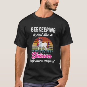 Camiseta Design da Apicultura Engraçada - Retro Unicorn - V