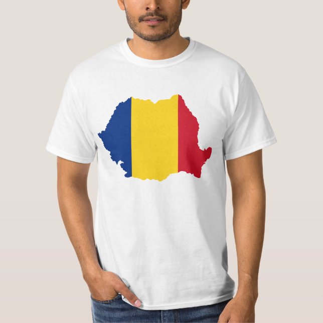 Camiseta Design da bandeira de país de Romania (Frente)