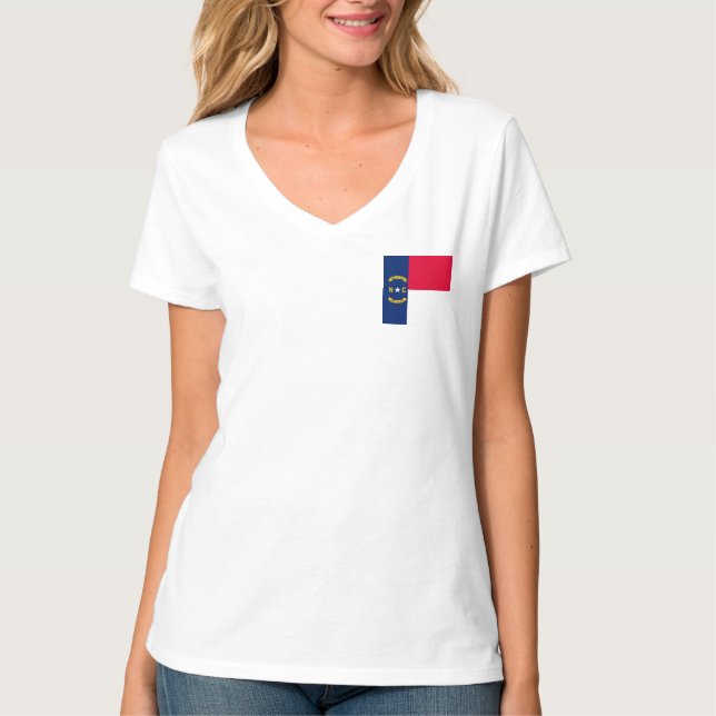 Camiseta Design da bandeira do estado de North Carolina (Frente)