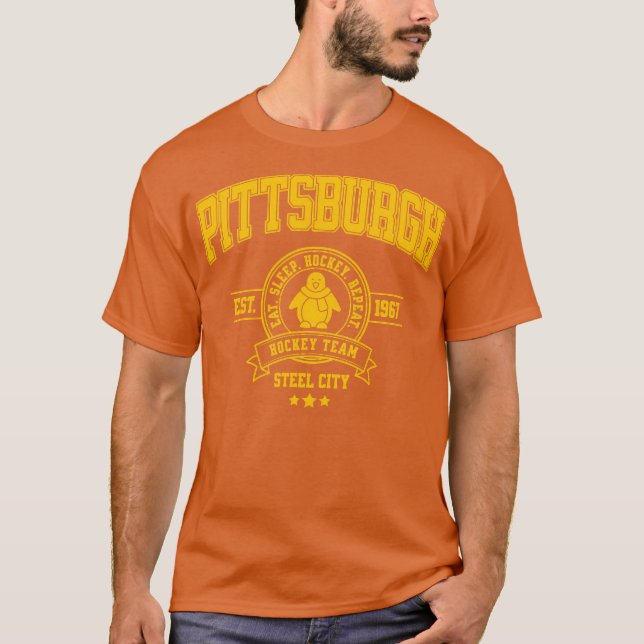 Camiseta Design da Equipe de Hóquei de Pittsburgh (Frente)