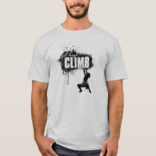 Camiseta Design da escalada com montanhista masculino