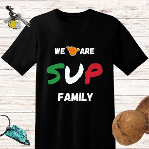 Camiseta DESIGN da família SUP com bandeira italiana e mão