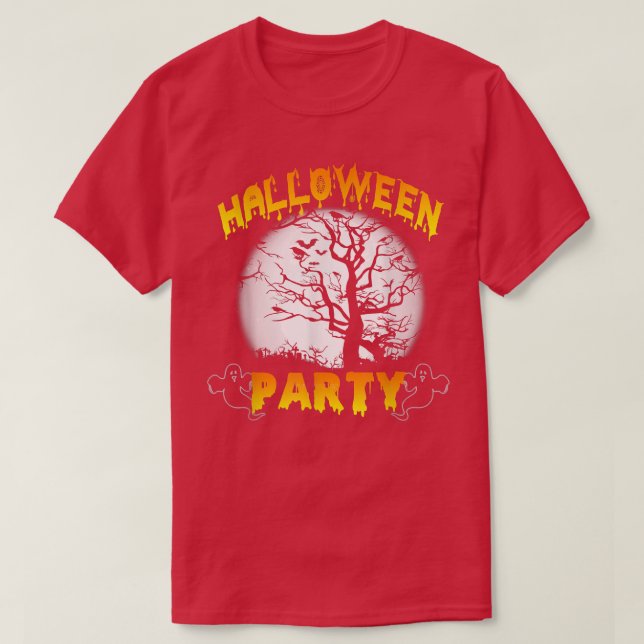 Camiseta Design da Floresta Assombrada de Halloween (Frente do Design)