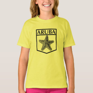 Camiseta Design da Ilha de Aruba - Hanes Raparigas TAGLESS