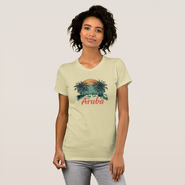 Camiseta Design da ilha de Aruba (versão 2) - Bella+Ca femi (Frente Completa)