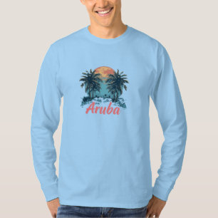 Camiseta Design da Ilha de Aruba (Versão 2) - Reserva Longa