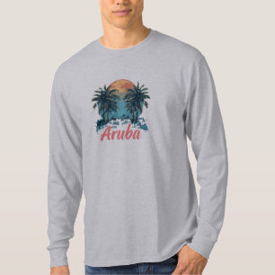 Camiseta Design da Ilha de Aruba (Versão 2) - Reserva Longa