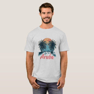 Camiseta Design da ilha de Aruba (Versão 2) - T-Sh básico m