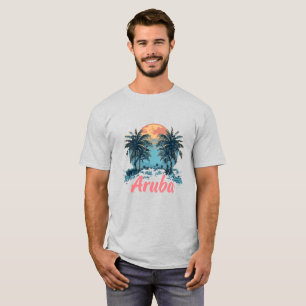 Camiseta Design da ilha de Aruba (Versão 2) - T-Sh básico m