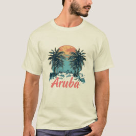 Camiseta Design da ilha de Aruba (Versão 2) - T-Sh básico m