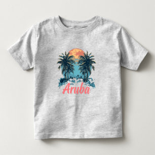Camiseta Design da Ilha de Aruba (Versão 2) - Toddler Fine