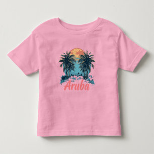 Camiseta Design da Ilha de Aruba (Versão 2) - Toddler Fine