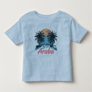 Camiseta Design da Ilha de Aruba (Versão 2) - Toddler Fine 