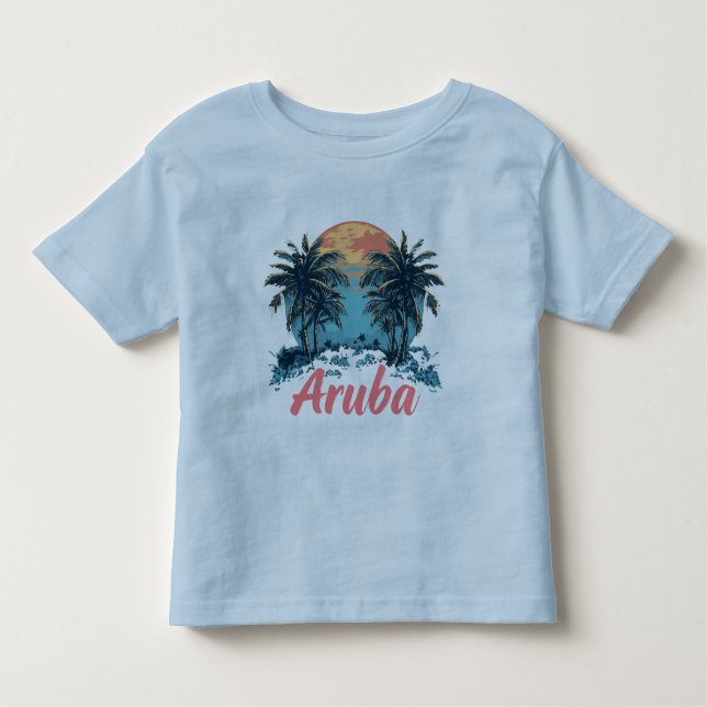 Camiseta Design da Ilha de Aruba (Versão 2) - Toddler Fine  (Frente)