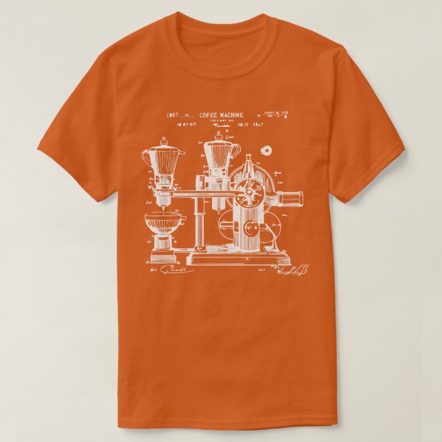 Camiseta design da máquina de café retrô (Frente do Design)