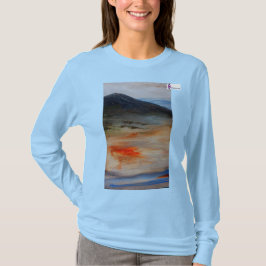 Camiseta Design da montanha escura de manga longa básica