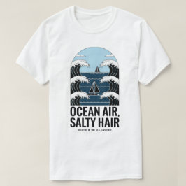 Camiseta Design da Onda de Navegação por Cabelo Salgado do 