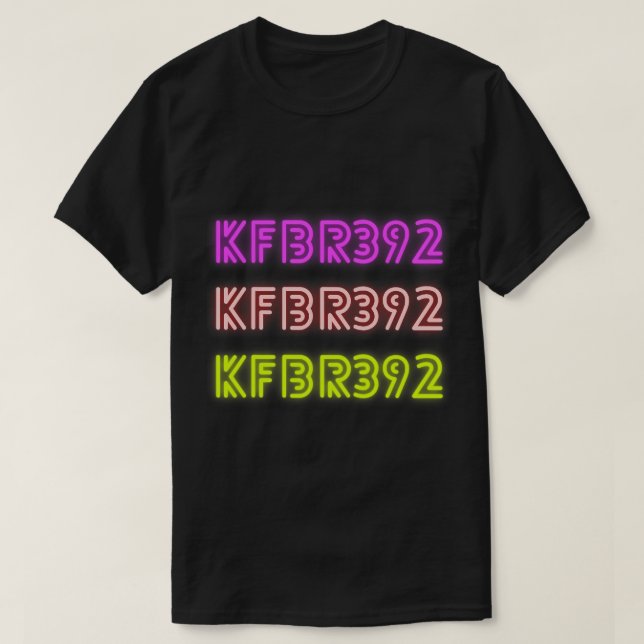 Camiseta Design da placa de licença do KFBR392 Retro 1980s (Frente do Design)