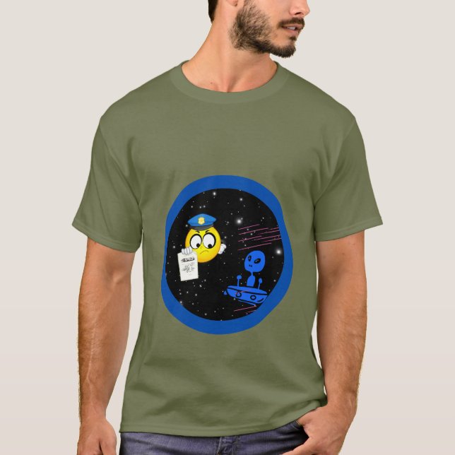 Camiseta Design da Polícia Espacial (Frente)