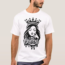 Camiseta Design da Rainha – Tipografia da Coroa Real Elegan