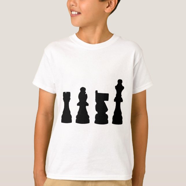 Camiseta Design da silhueta da parte de xadrez (Frente)