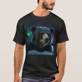 Camiseta Design da Vida Selvagem de Aurora Negra e Urso Neg