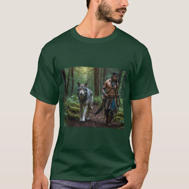Camiseta Design da Vida Selvagem Nativa Americana do Guerre (Frente)