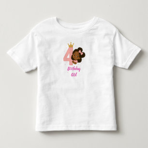 Camiseta Design de 4º Aniversário da Princesa Rosa