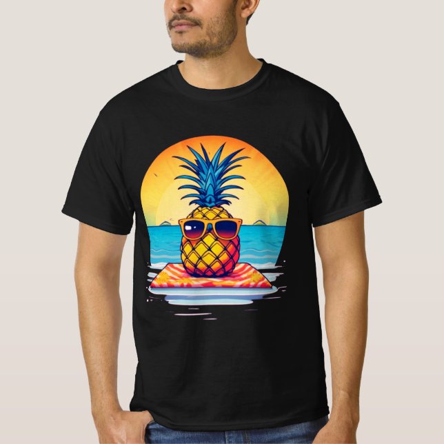 Camiseta Design de Abacaxi de Verão, (Frente)