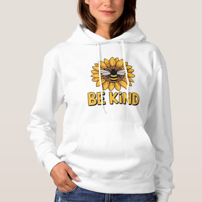 Camiseta Design de Abelha Girassol Be Kind Positividade  (Frente)