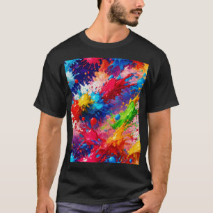 Camiseta Design de abertura de pintura úmida colorida