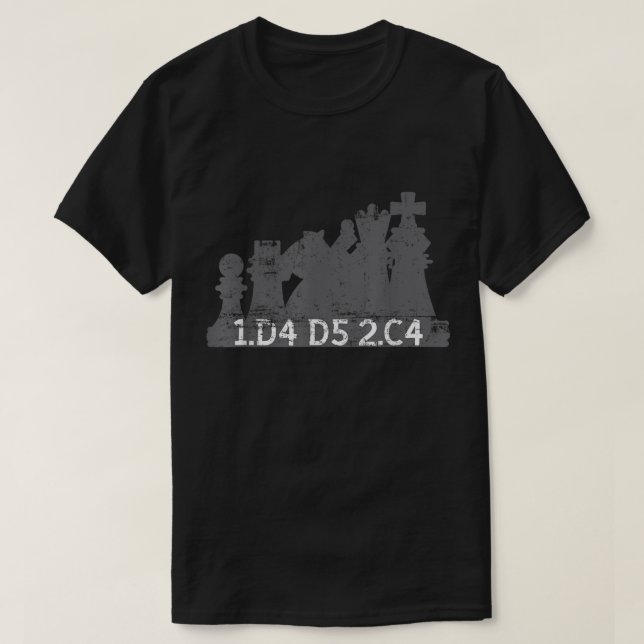 Camiseta Design de Abertura de Xadrez da Gambito da Rainha (Frente do Design)