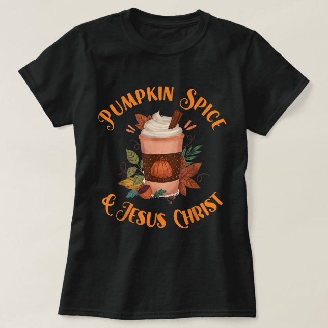 Camiseta Design de Abobrinha de Abóbora e Jesus Cristo (Frente do Design)