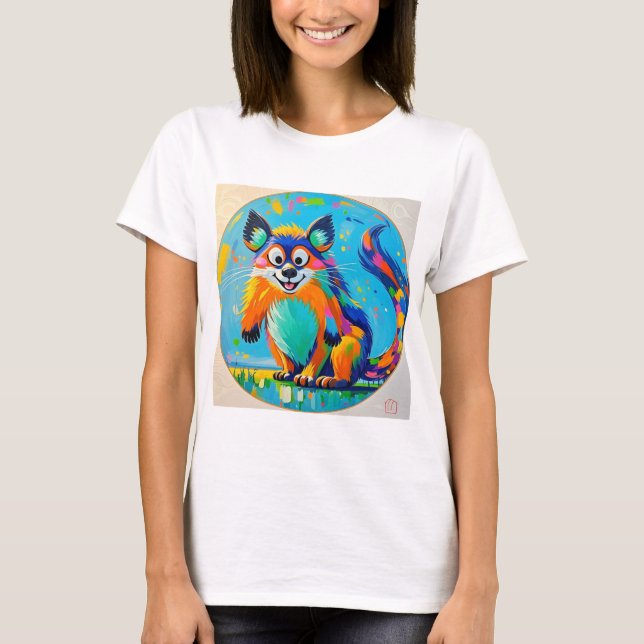Camiseta Design de abstrato de arte colorida (Frente)